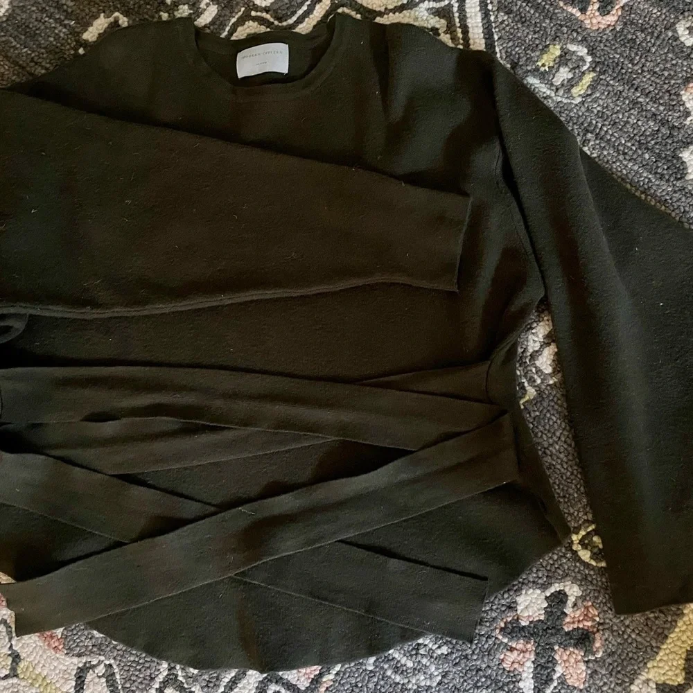 Modern Citizen Women's Olive Green Nara Wrap Sweater - Picture 2 of 8